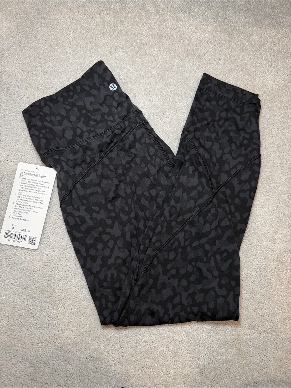 lululemon athletica Black & Dark Gray Patterned leggings